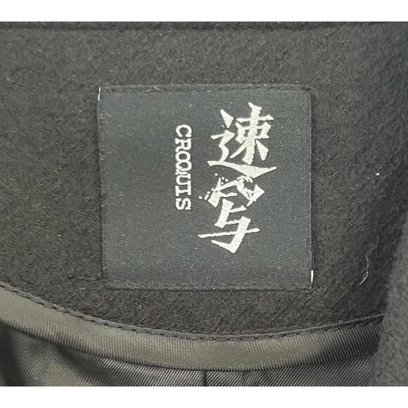 CROQUIS BLACK BOILED WOOL 1 BUTTON BLAZER - Picture 7 of 9